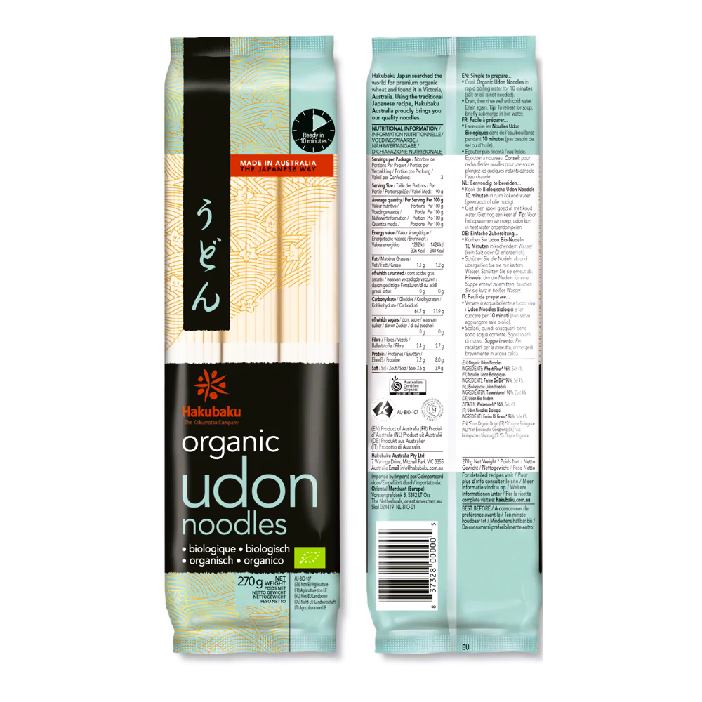 Bio Udon Nudeln - Hakubaku - 270g