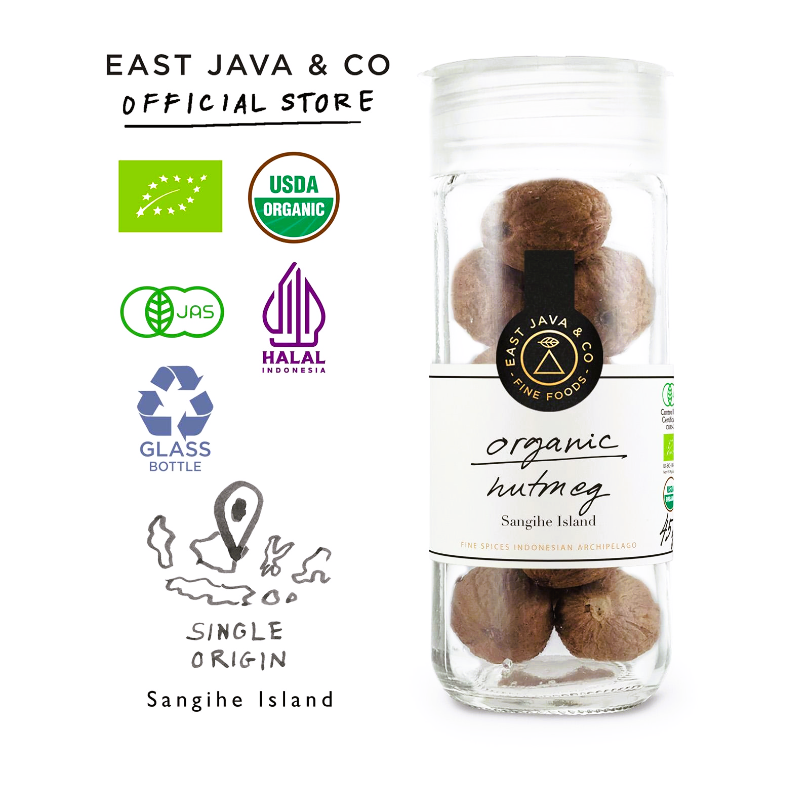 Bio Muskatnuss - Sulawesi Indonesien - 45g