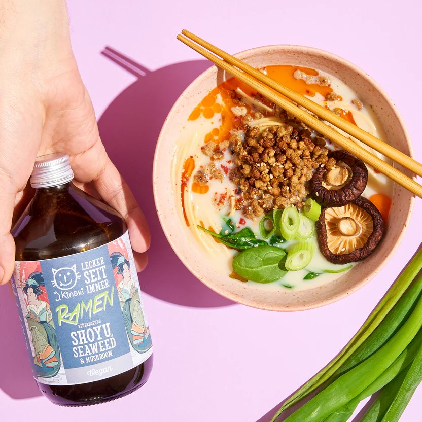Bio Shoyu-Seaweed-Mushroom - Vegane Gemüsebrühe für Ramen - J.Kinski - 525ml