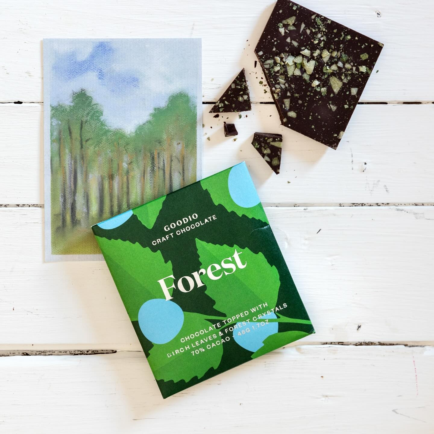 Forest 70% - Handgemachte Vegane Schokolade - Goodio Chocolate Finnland - 48g