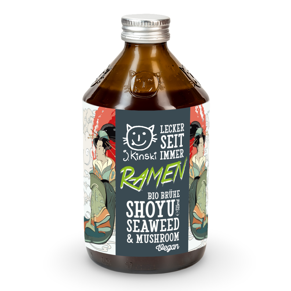Bio Shoyu-Seaweed-Mushroom - Vegane Gemüsebrühe für Ramen - J.Kinski - 525ml