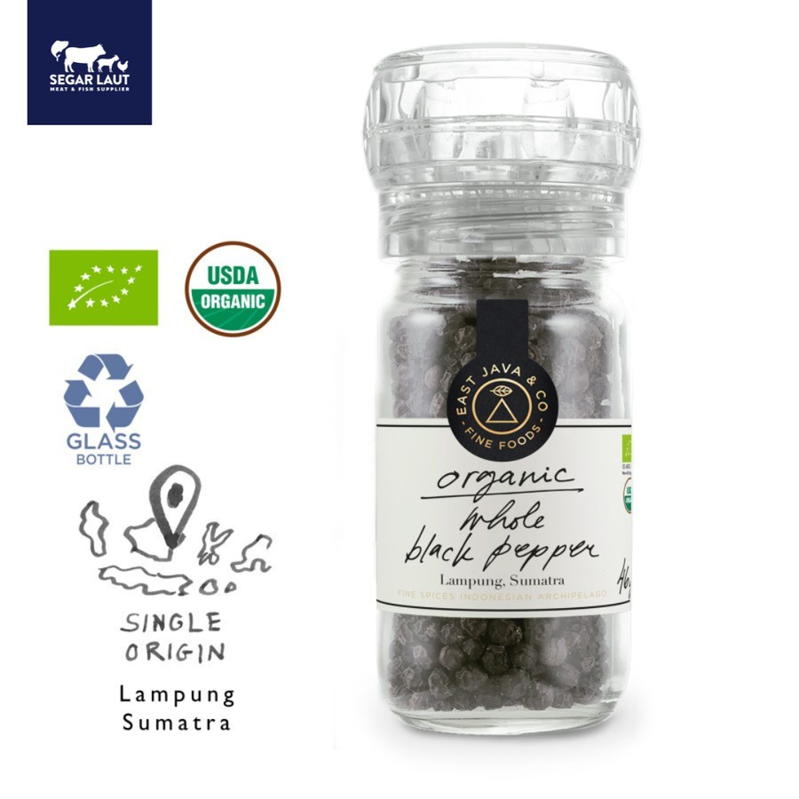 Bio Schwarzer Pfeffer in der Mühle - Sumatra Indonesien - 46g