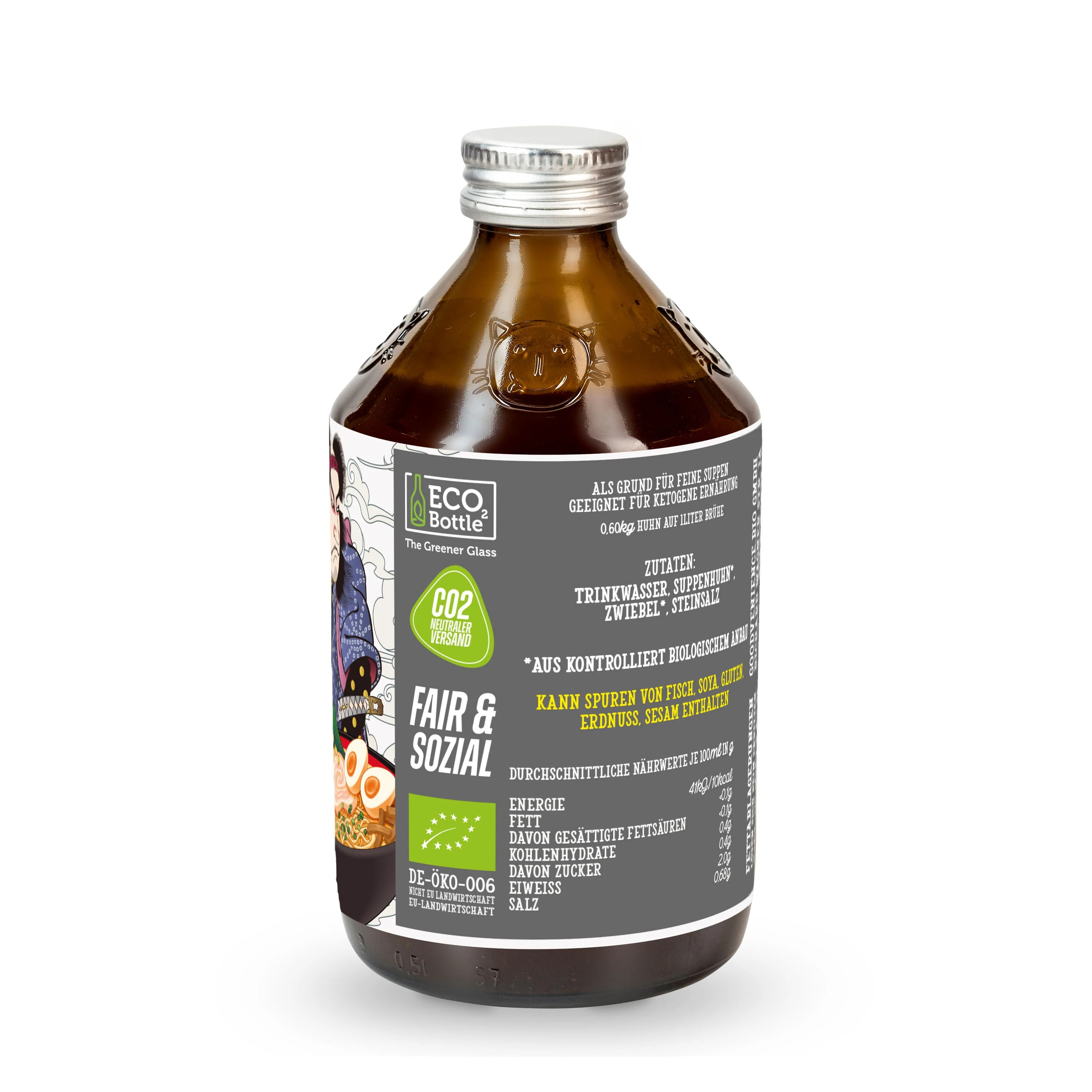 Bio Huhn Basisknochenbrühe für Ramen - J.Kinski - 525ml
