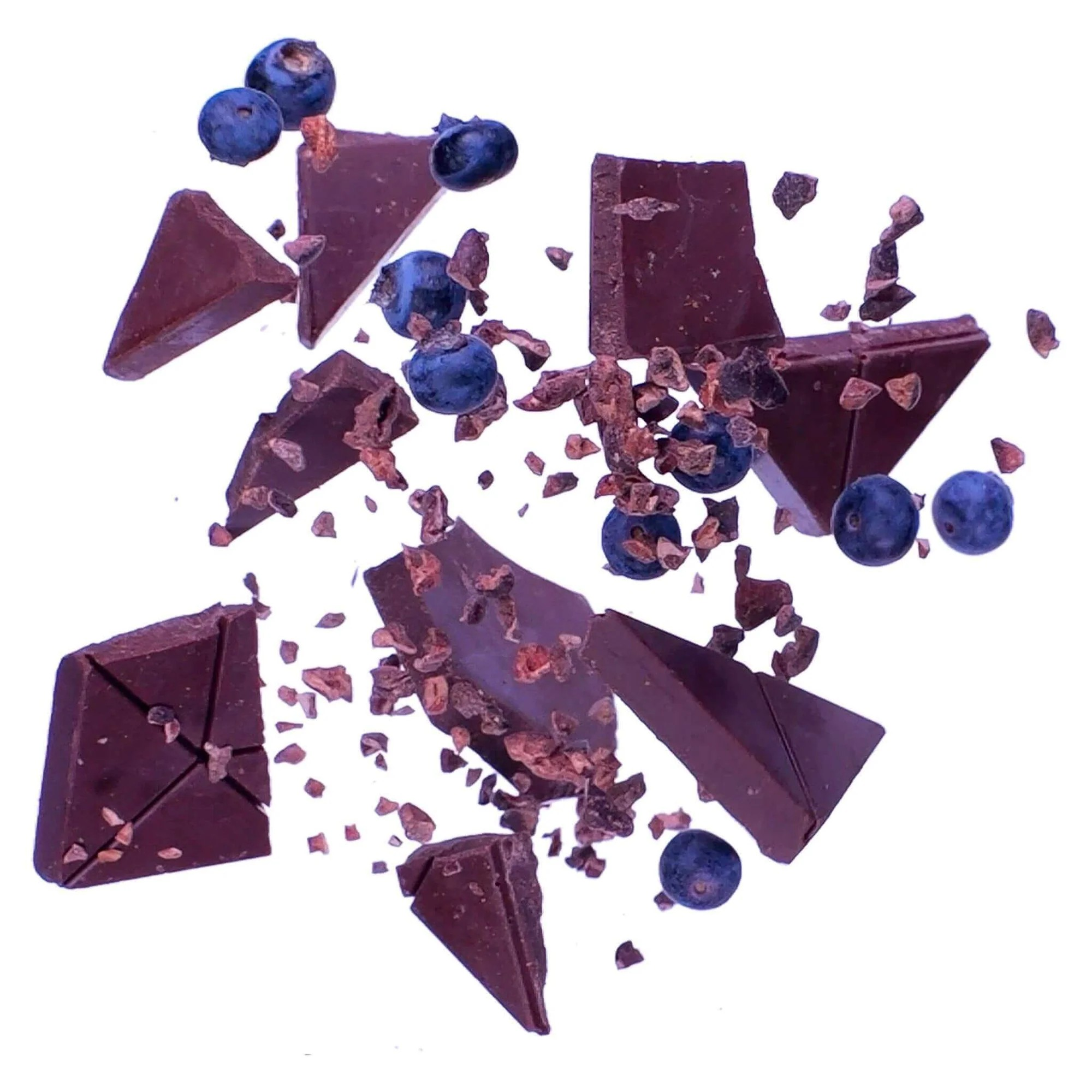 Wild Blueberry 61% - Handmade Vegan Organic Chocolate - Goodio Chocolate Finland - 48g