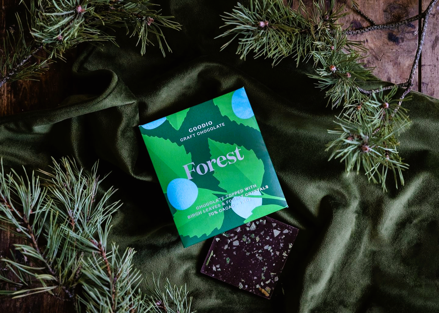 Forest 70% - Handmade Vegan Chocolate - Goodio Chocolate Finland - 48g