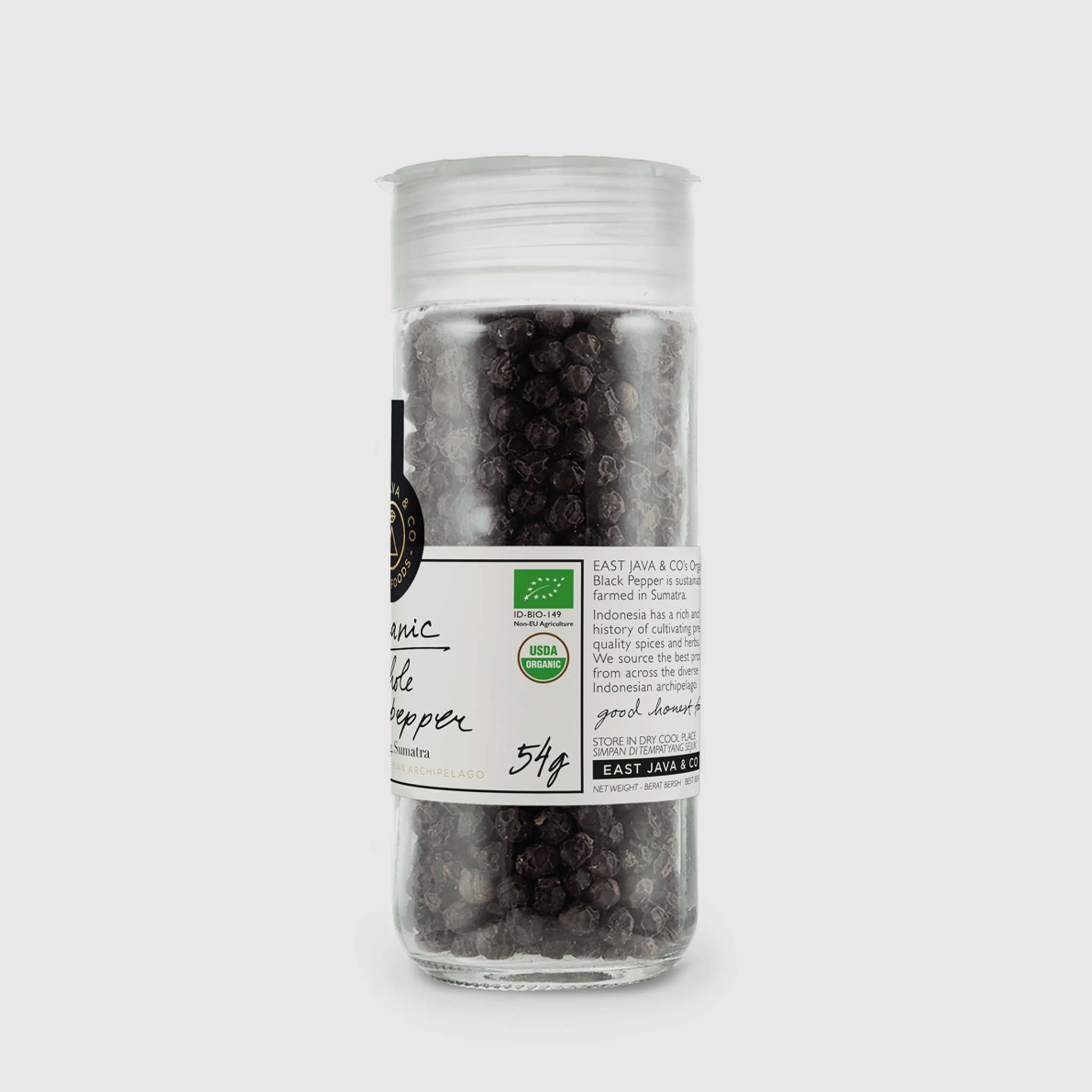 Bio schwarze Pfefferkörner - Sumatra Indonesien - 54g