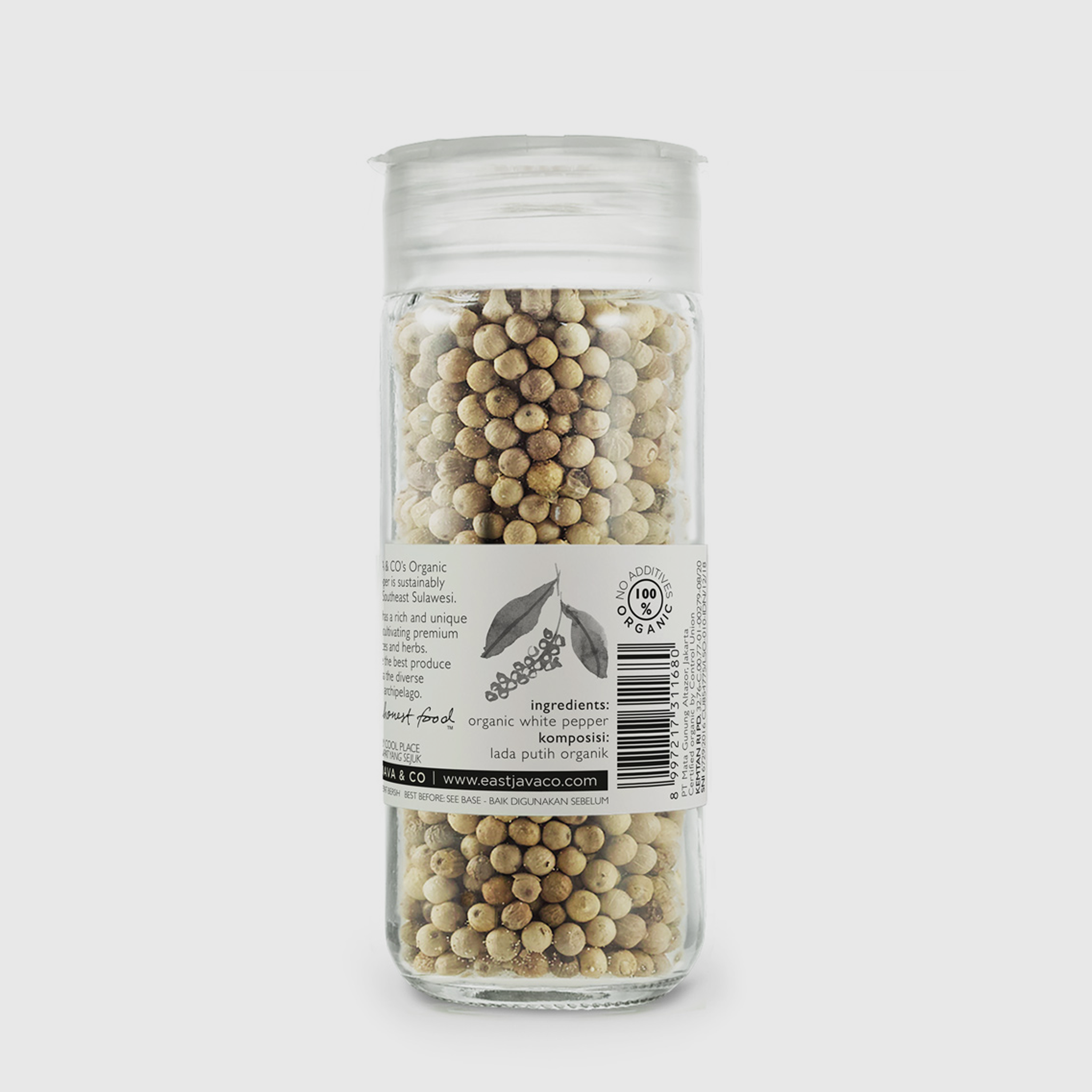Bio weisse Pfefferkörner - Sulawesi Indonesien - 60g