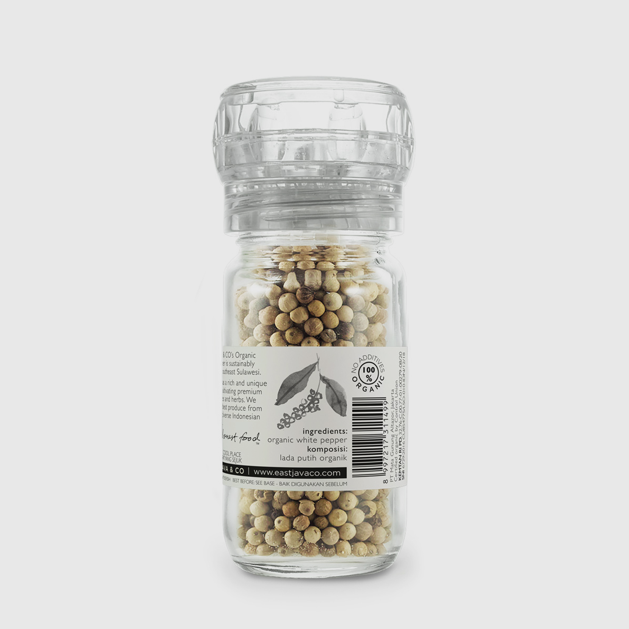 Bio Weisser Pfeffer in der Mühle - Sulawesi Indonesien- 54g