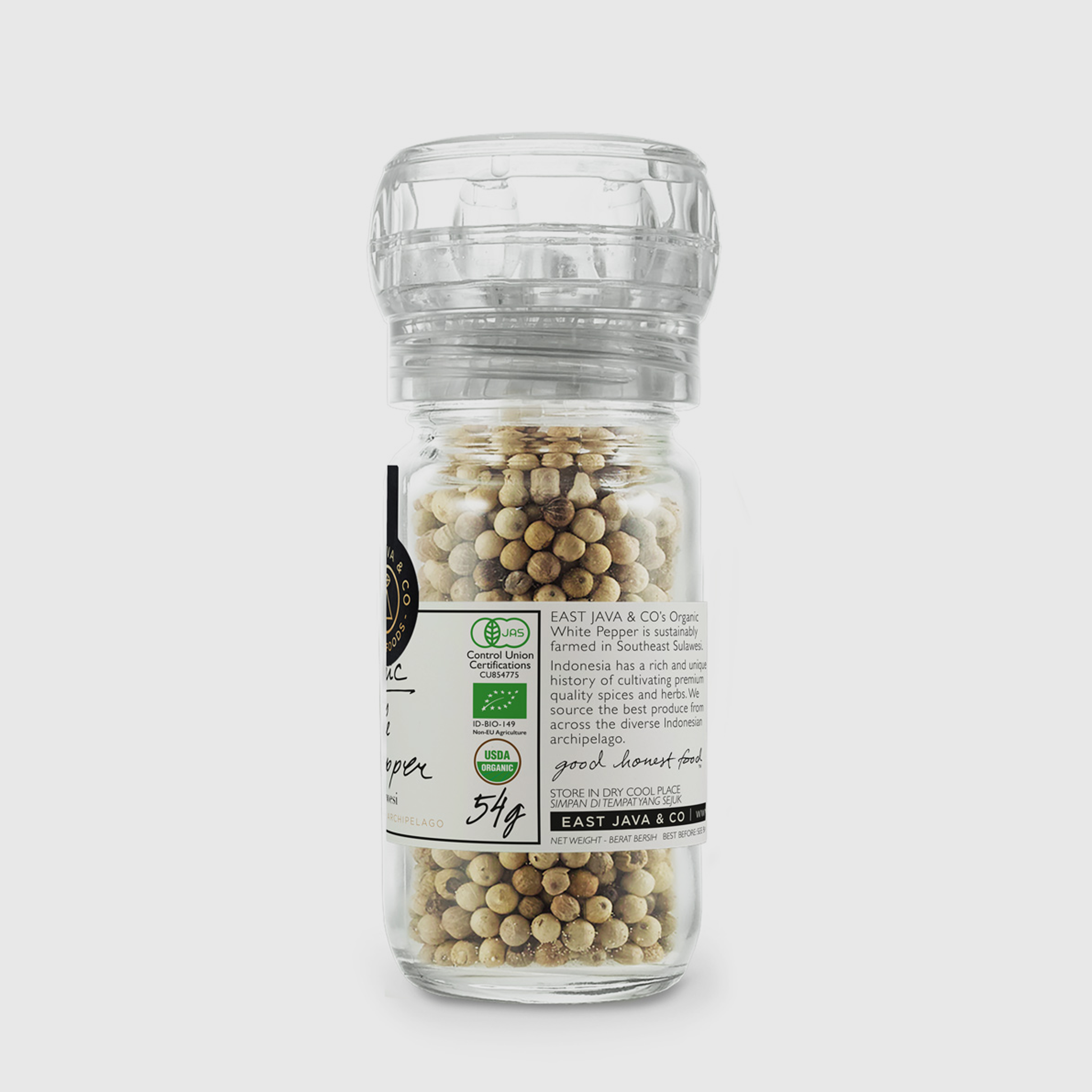 Bio Weisser Pfeffer in der Mühle - Sulawesi Indonesien- 54g