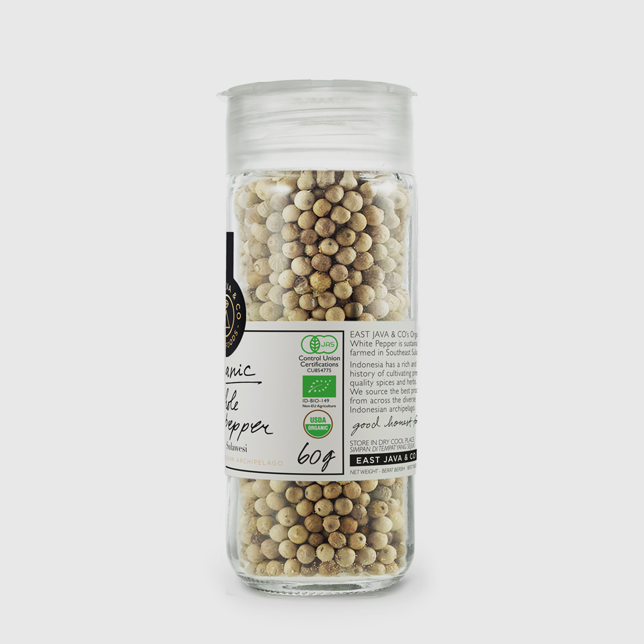 Bio weisse Pfefferkörner - Sulawesi Indonesien - 60g