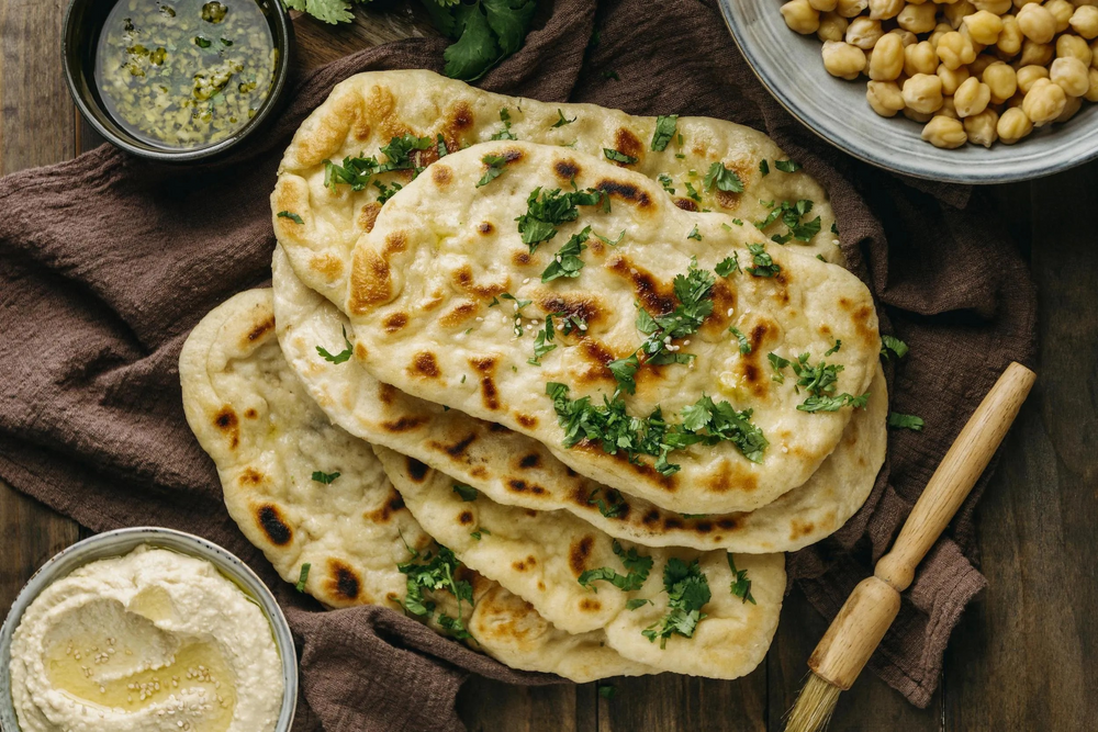 Geröstetes Kerala-Kokos-Curry-Naan-Brot