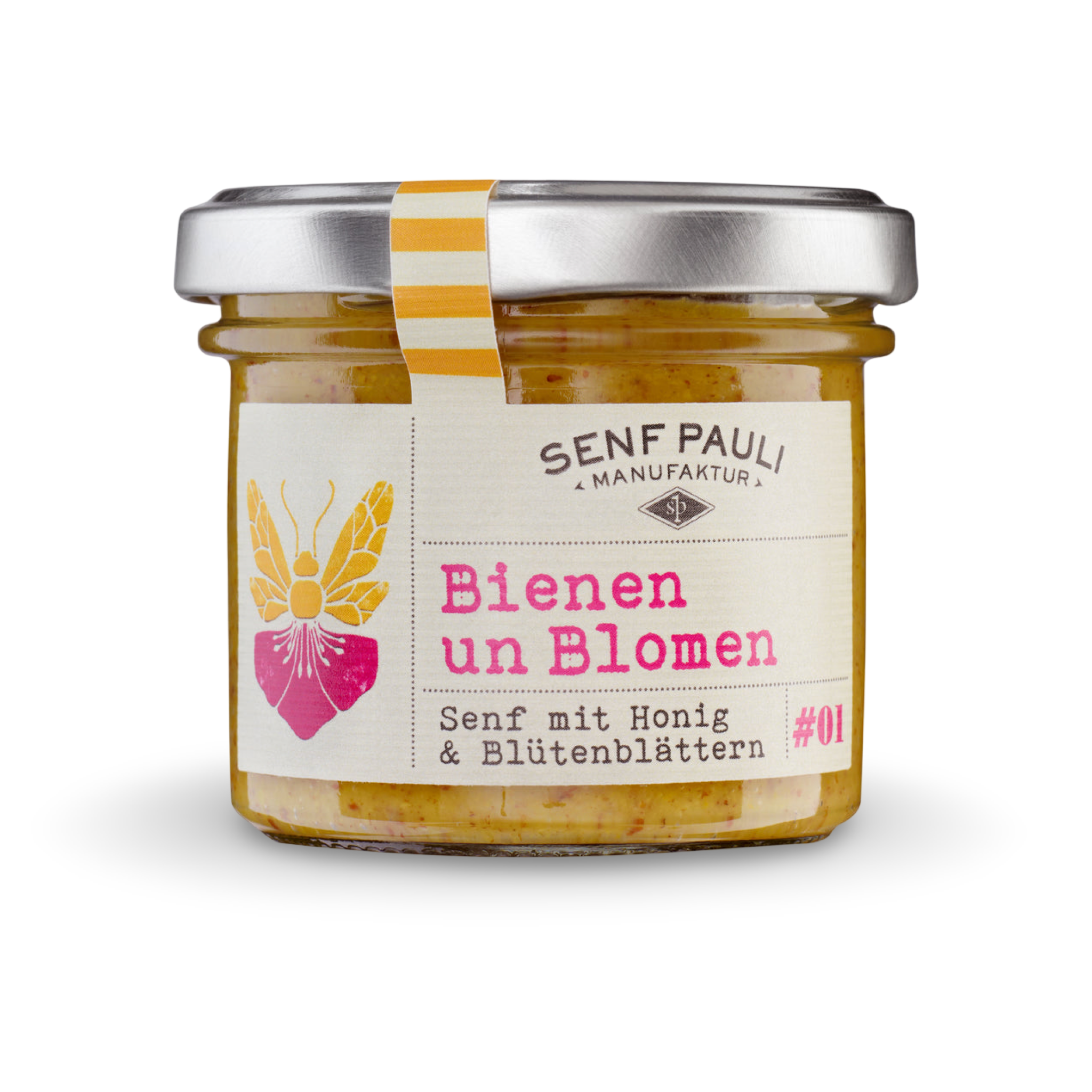 Senf mit Honig und Blütenblättern - Bienen un Blomen - Senf Pauli - 110ml