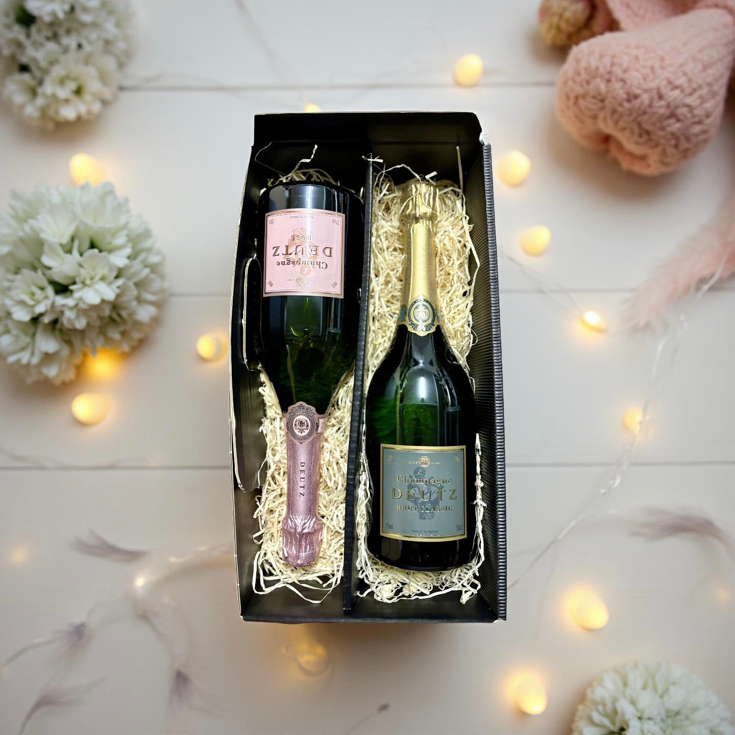 Genussbox Champagne Rosé & White – Zwei Klassiker, ein prickelndes Erlebnis