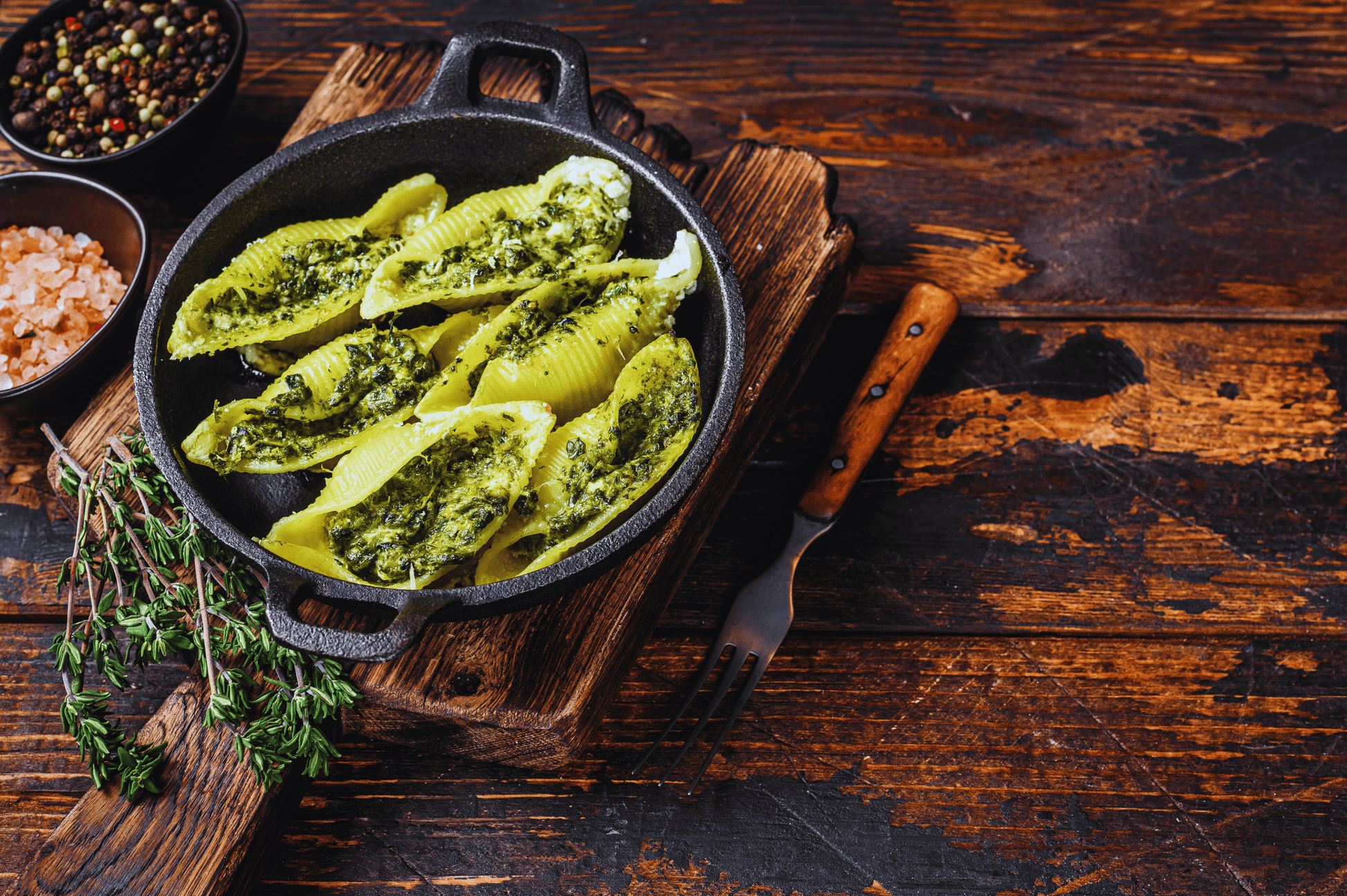Gentile Gonchiglioni mit Spinat und Ricotta gefüllt