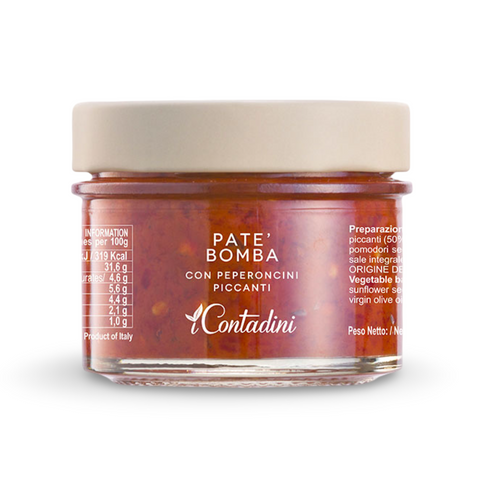 I Contadini scharfes mediterranes Pate Bomba del Salento für Bruschetta, Pasta und mehr great-taste 
