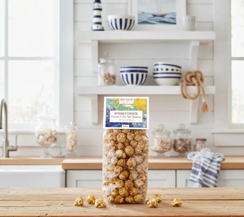 Popcorn Caramel &amp; Sea Salt Sensation – Everly Grace - 100g