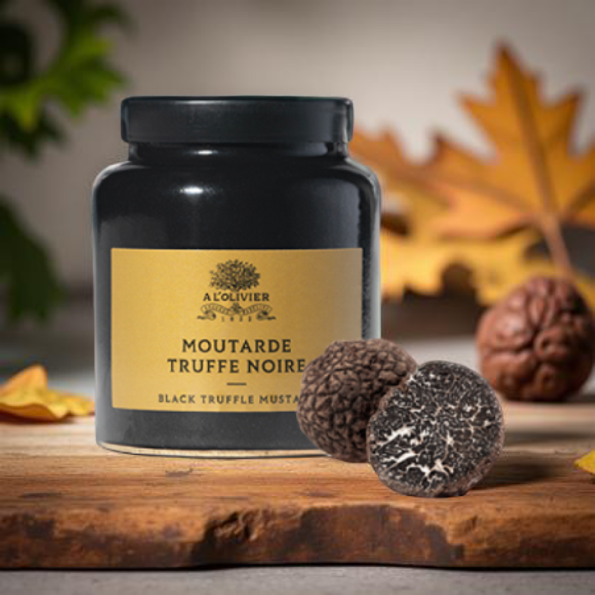 Senf mit schwarzem Trüffel - A L'Olivier - Moutarde a la Truffe noire - 100 Gramm