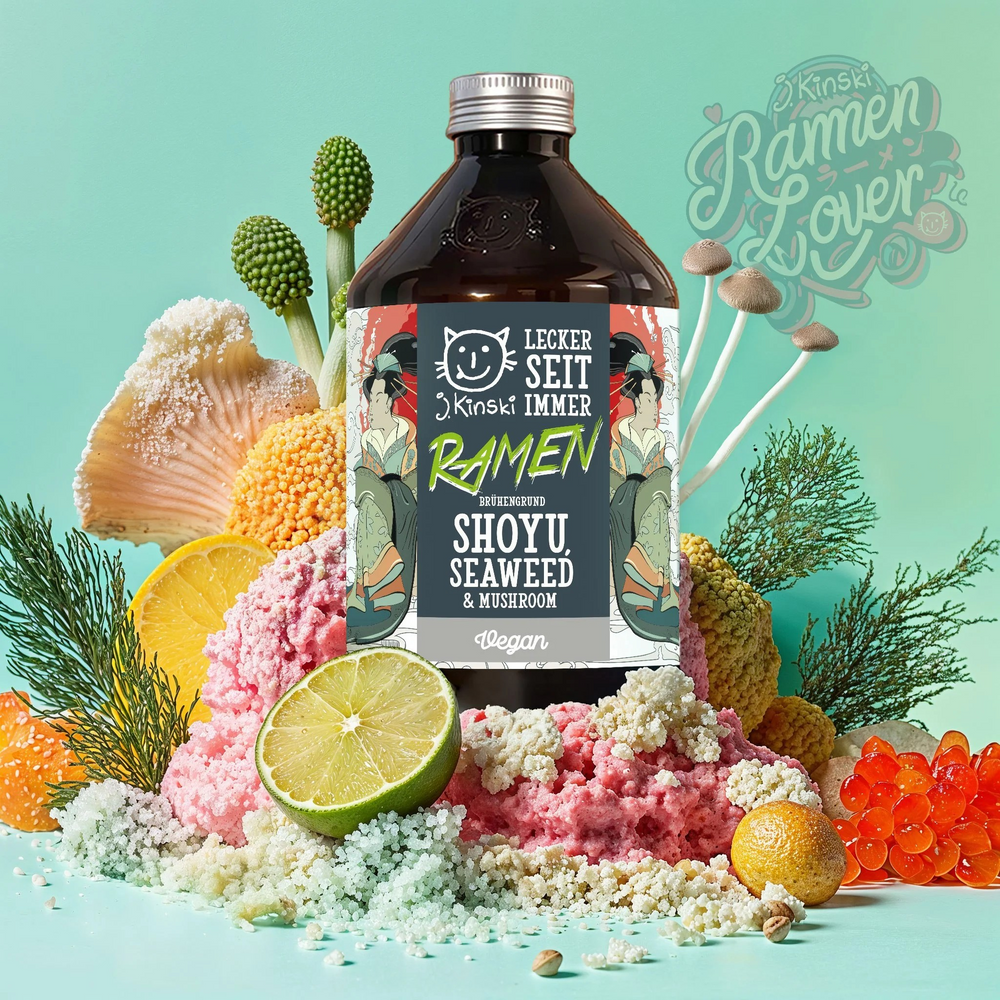 
                  
                    Bio Shoyu-Seaweed-Mushroom - Vegane Gemüsebrühe für Ramen von J.Kinski  - 525ml
                  
                