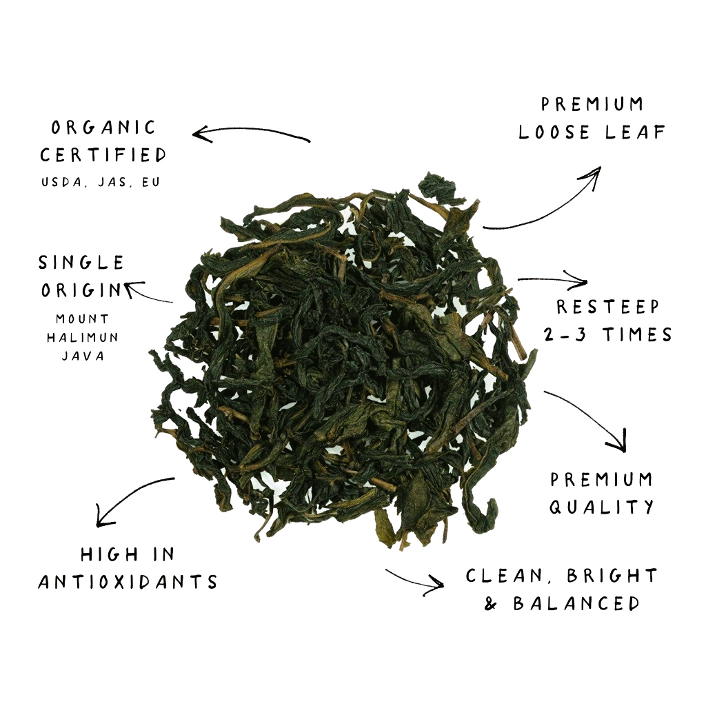 
                  
                    Organic Green Tea - loose leaves - West Java - Indonesia - 40g
                  
                