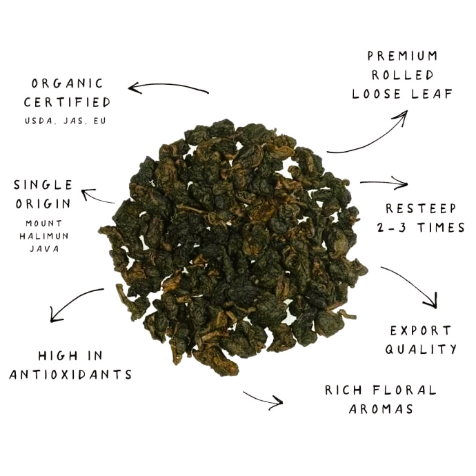 
                  
                    Organic Oolong Tea - loose leaves - West Java - Indonesia - 80g
                  
                