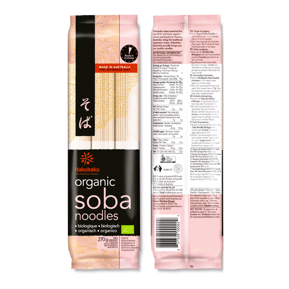 
                  
                    Bio Soba Nudeln - Hakubaku von J.Kinski - 270g
                  
                