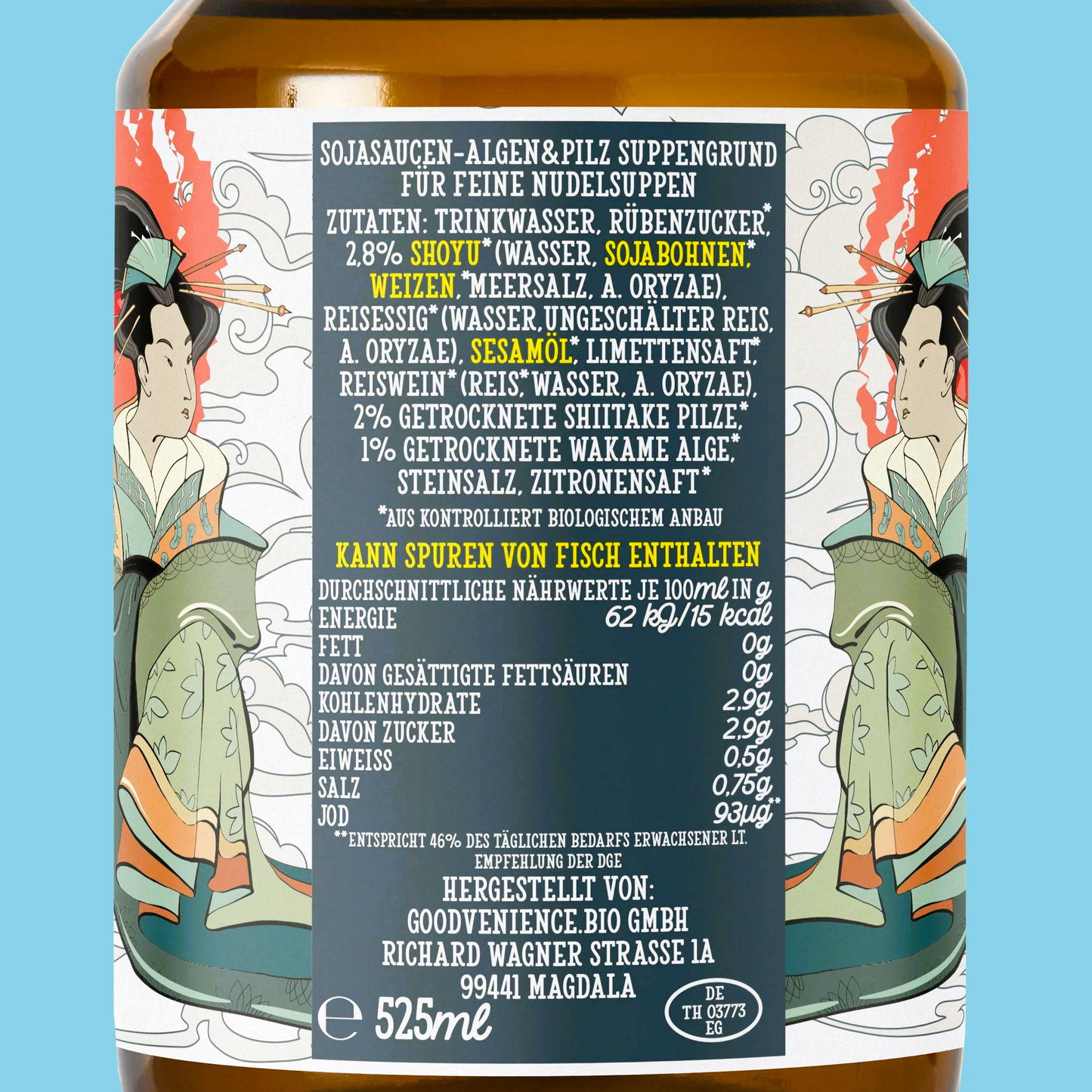 
                  
                    Bio Shoyu-Seaweed-Mushroom - Vegane Gemüsebrühe für Ramen von J.Kinski  - 525ml
                  
                