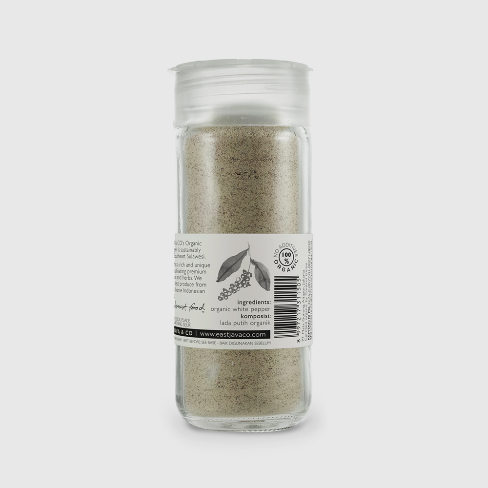 
                  
                    Finely ground organic white pepper - Sulawesi Indonesia - 52g
                  
                