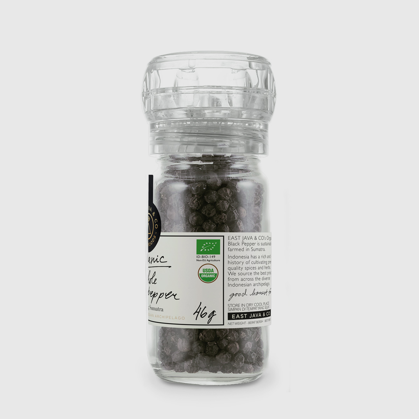 
                  
                    Organic Black Pepper in the Mill - Sumatra Indonesia - 46g
                  
                